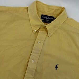 Ralph Lauren Blake XL Mens Yellow Short Sleeve Button‎ Down Shirt Cotton